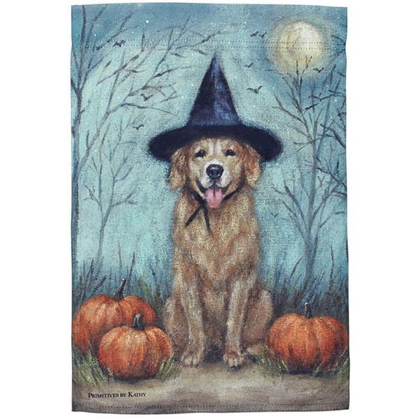 Witch Dog Garden Flag