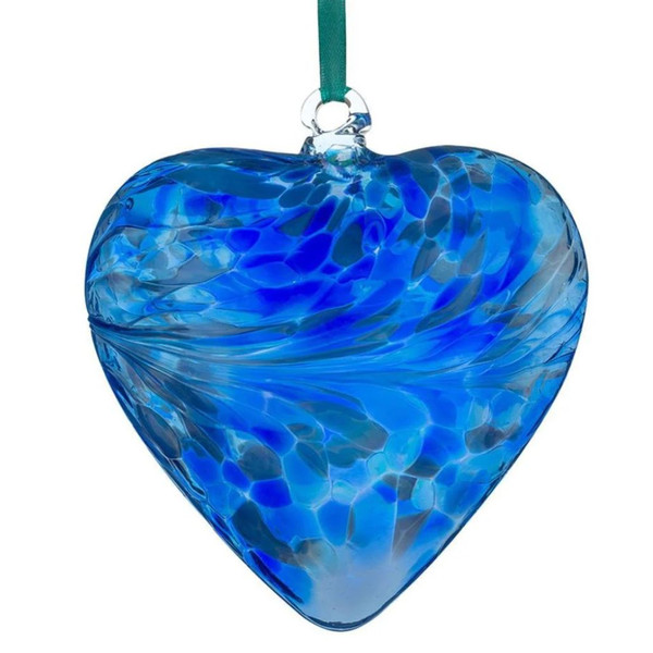 Handblown Glass Friendship Heart - Blue