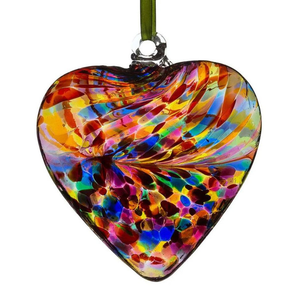 Handblown Glass Friendship Heart - Multicolor