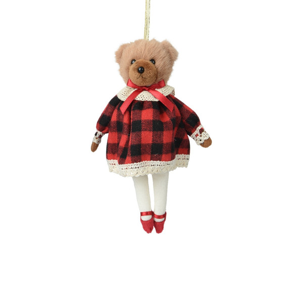 Plush Girl Bear Ornament