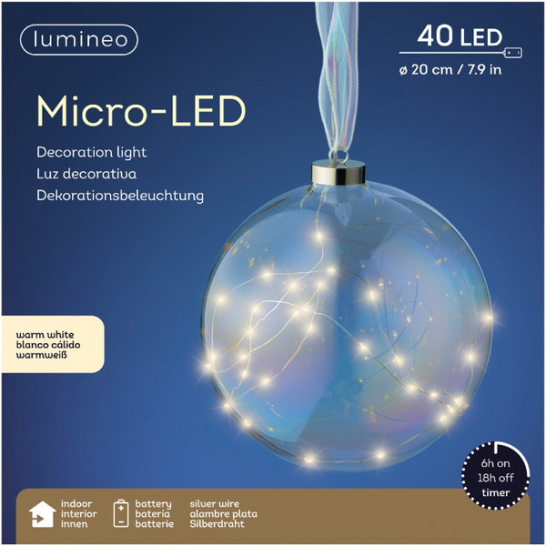 Lumineo 40 Micro-LED Warm White Iris Hanging Decoration Light