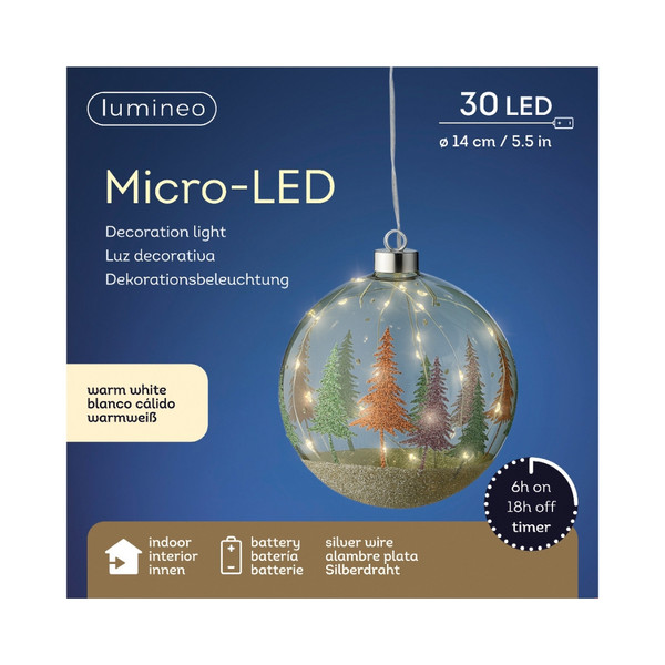 Lumineo 30 Micro-LED Warm White Glittered Trees Hanging Decoration Light