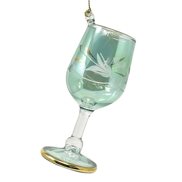 Green Wine Glass Ornament