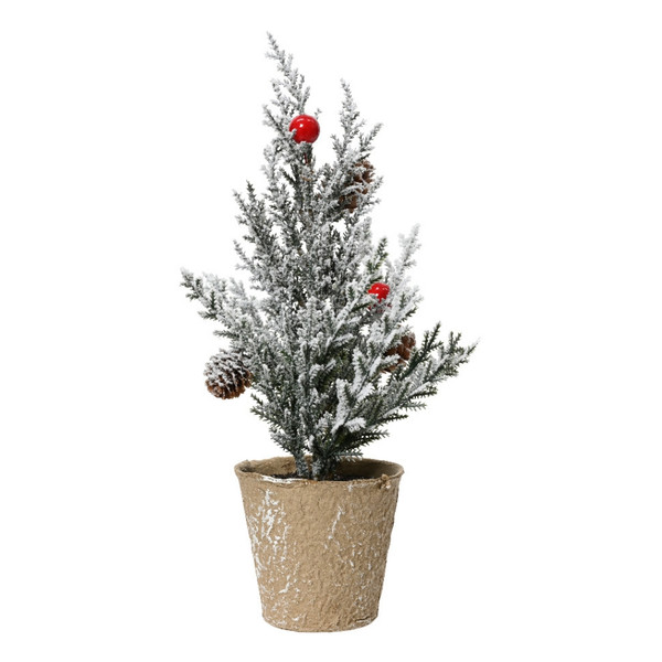 Mini Decorated Potted Frosted Tree