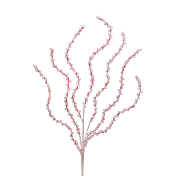 Pink and White Chenille Peppermint Twist Spray