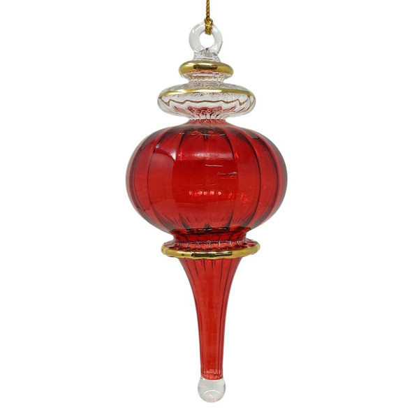 Small Red Classy Sphere Glass Ornament