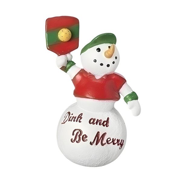 Dink and Be Merry Pickleball Snowman Ornament