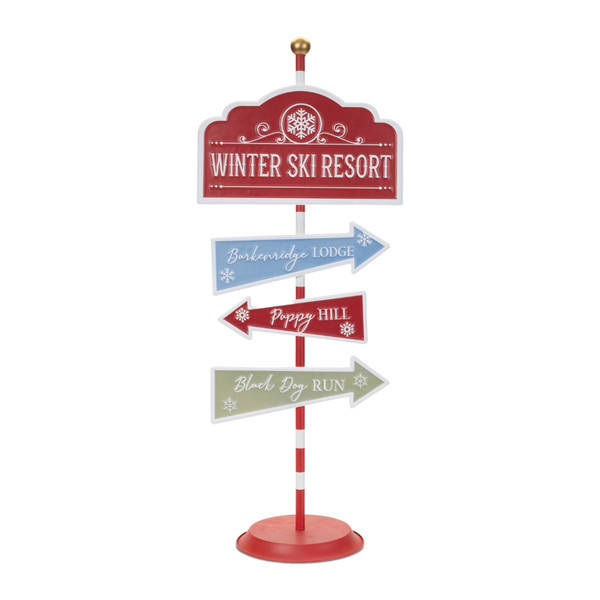 Metal Ski Resort Sign