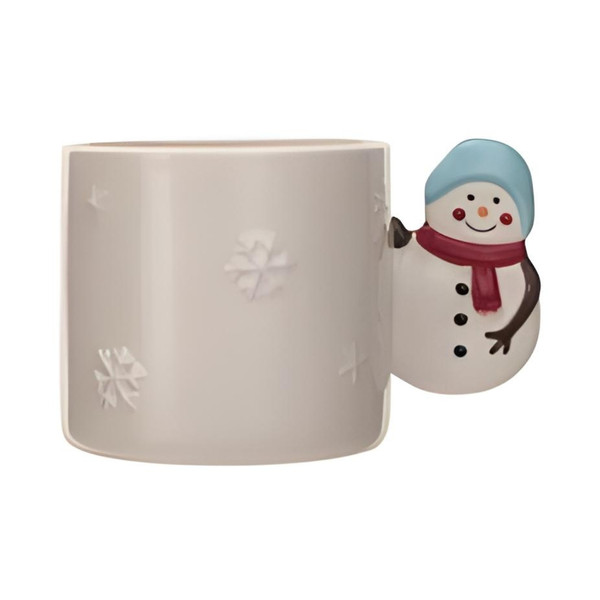 Hand-Painted Snowman Shaped Handle Mug