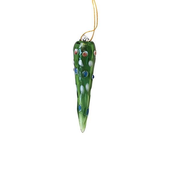 Handmade Glass Green Icicle Ornament