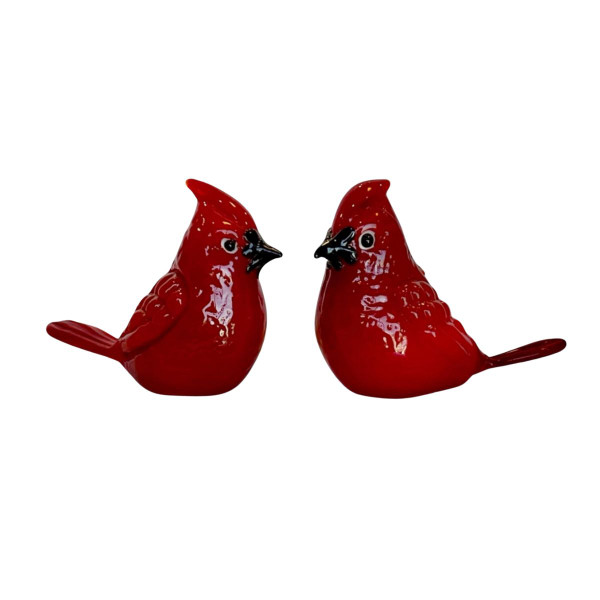 Glass Cardinal Salt and Pepper Shaker Set