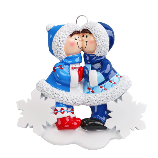 Snow Kisses Personalized Ornament