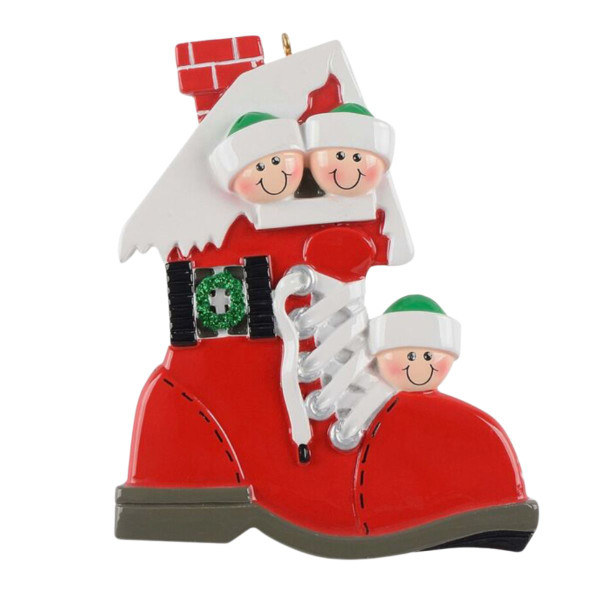 Shoe Family of 3 Personalized Ornament