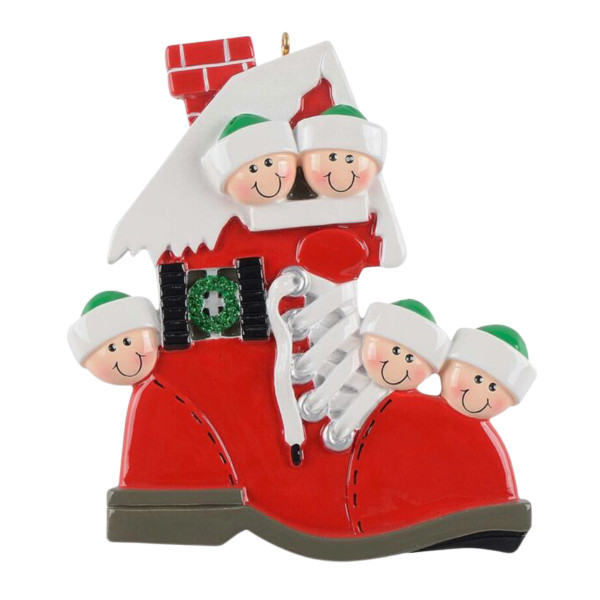 Shoe Family of 5 Personalized Ornament
