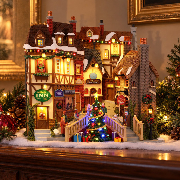 Lemax Oxfordshire Village – collectible Christmas village piece displayed in a cosy home