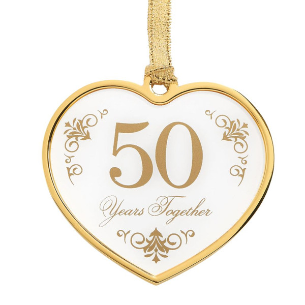 50th Anniversary Heart Ornament - Gift Boxed