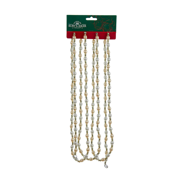 9' Ivory and Gold Bead Garland
