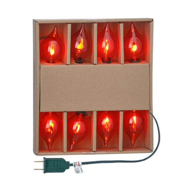 LED Orange Flame Bulb String Lights