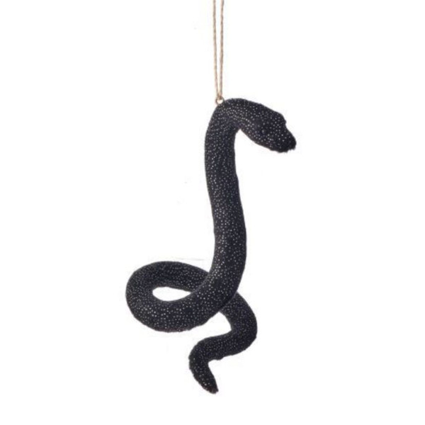 Fur Cobra Snake Ornament – Black