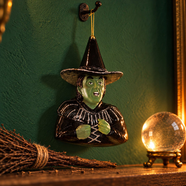 Cody Foster Wicked Witch of the West Ornament – glass Christmas ornament styled in a fun, eclectic home scene