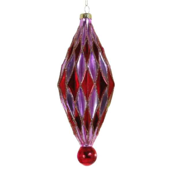 Cody Foster Midcentury Diamond Ornament – Purple & Red Large