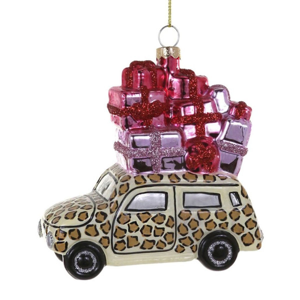 Cody Foster A Merry Delivery Leopard Car Ornament