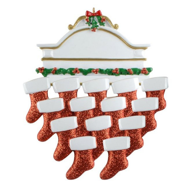 Mantle Family of 14 Personalized Ornament