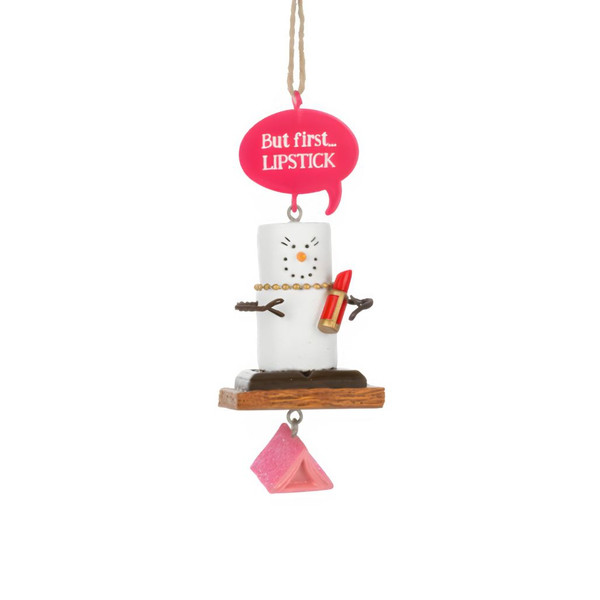 S’mores Glamping But First…Lipstick Ornament
