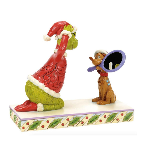 Jim Shore - Dr. Seuss - Max Holds Mirror for Grinch Figurine