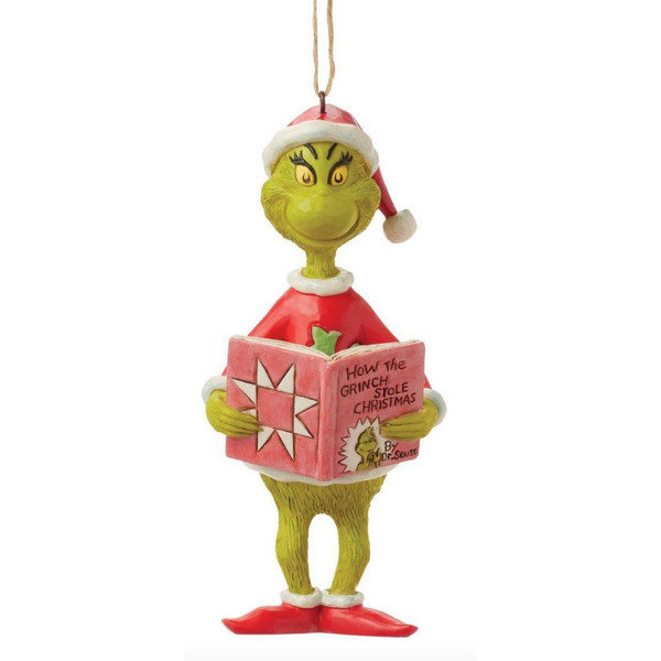 Jim Shore - Dr. Seuss - Grinch Reading Ornament