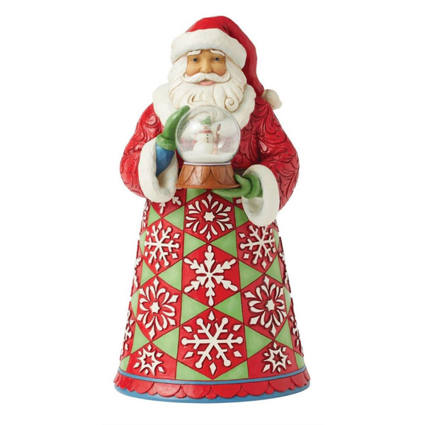 Jim Shore - Heartwood Creek - Santa Holding Mini Globe Figurine