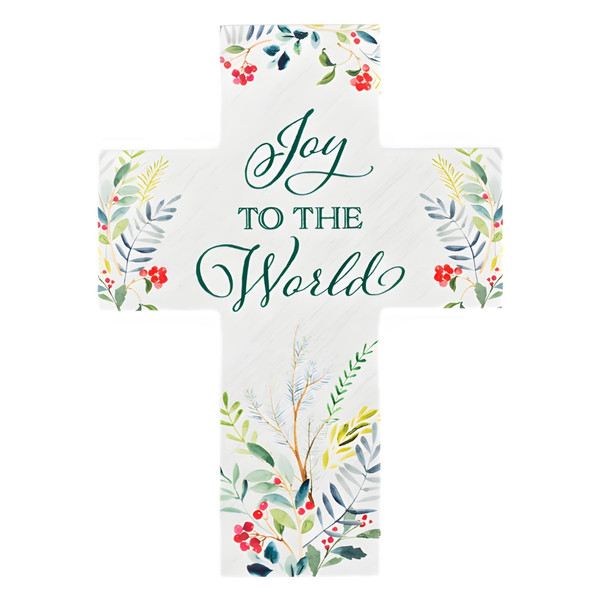 Joy to the World Holiday Cross Figurine