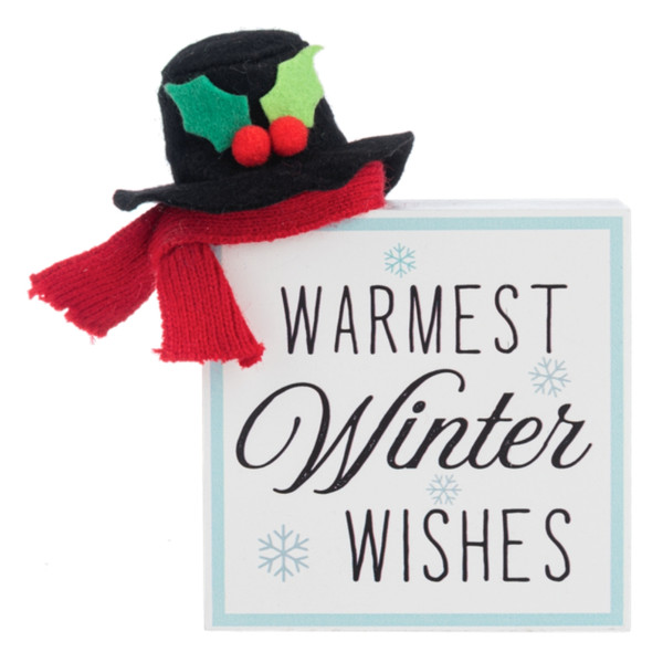 Winter Wishes Block Sign