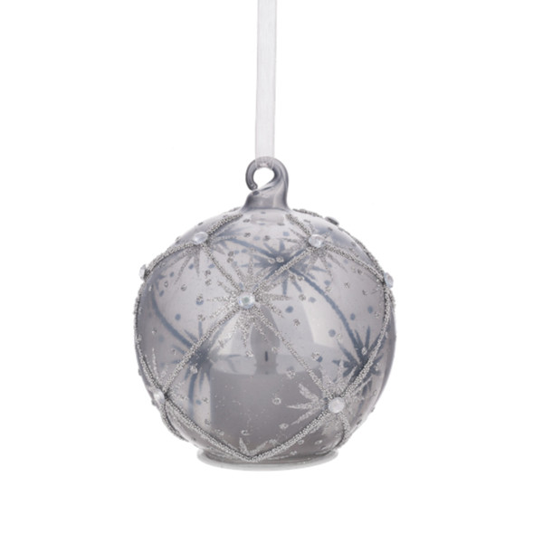 LED Glass Orb With Small Gems Ornament