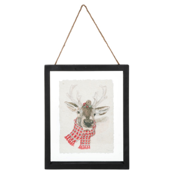 Winter Woodland Deer in Frame