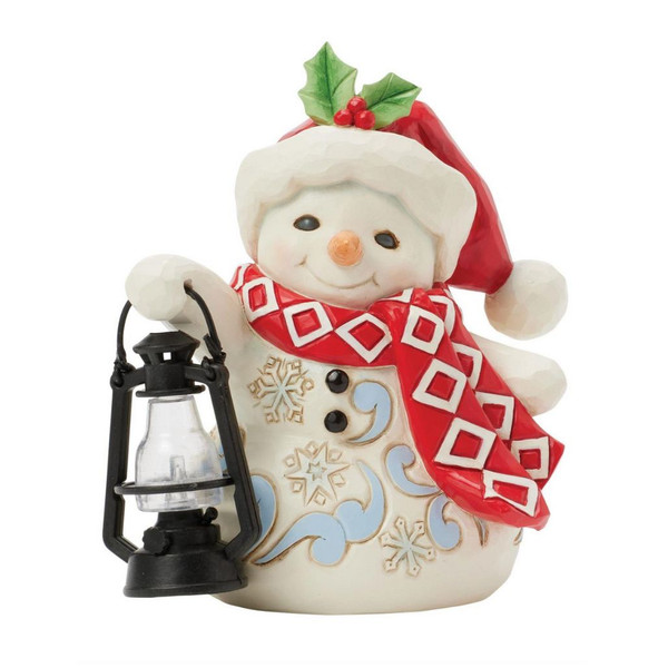 Jim Shore - Heartwood Creek - Pint Snowman with Lantern Figurine