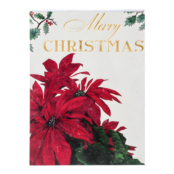 Merry Christmas Poinsettias Block Sign