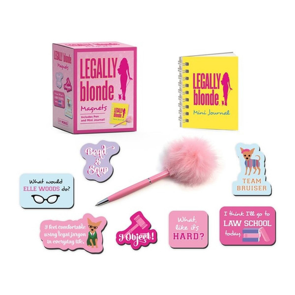 Legally Blonde Magnet Set with Mini Journal and Fuzzy Pen