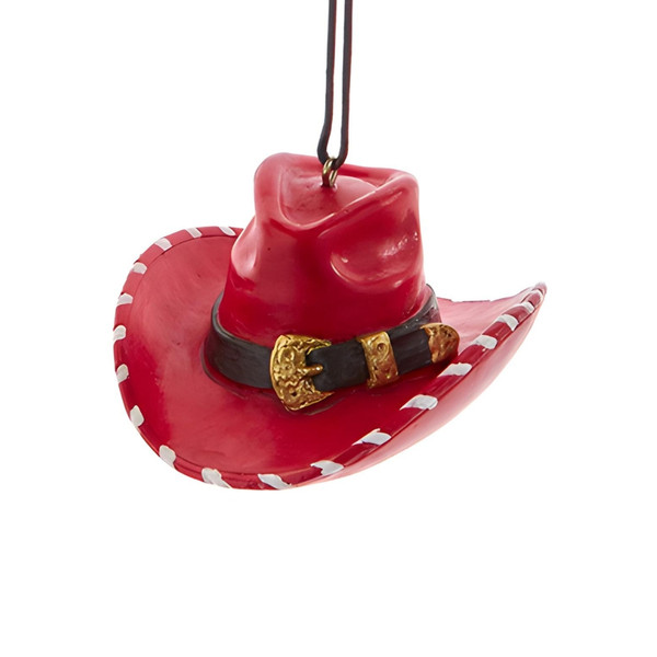 Red Western Christmas Hat Ornament