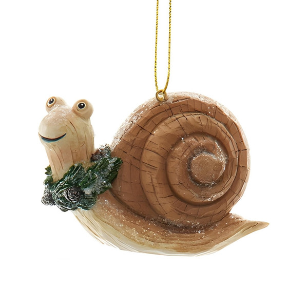 Nature Snail with Dark Shell Ornament