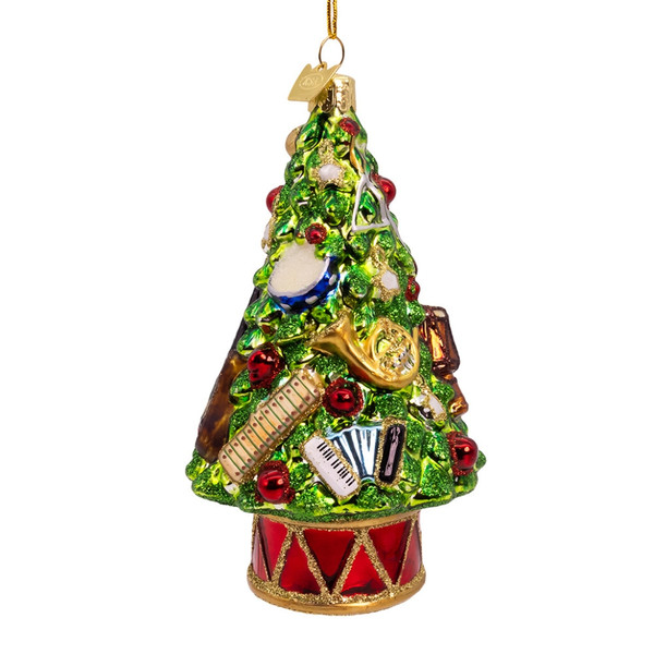Noble Gems Glass Tree with Musical Instruments Ornament