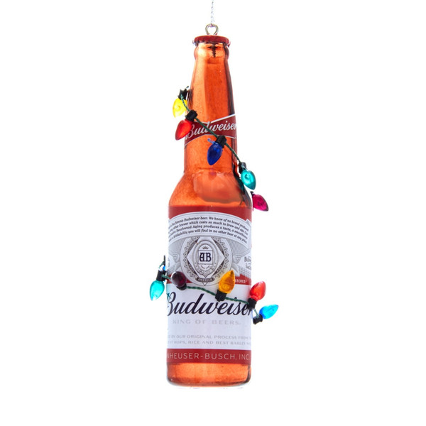Budweiser Bottle with Christmas Lights Ornament