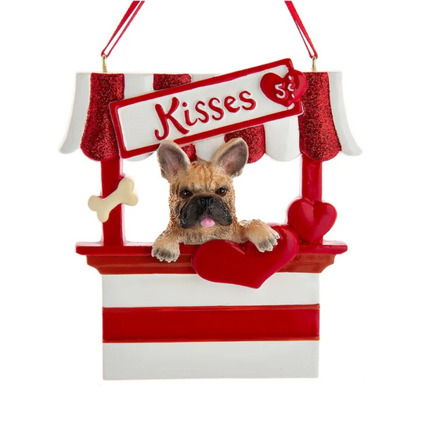 French Bulldog Kissing Booth Personalized Ornament