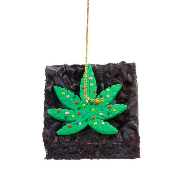 Sprinkled Cannabis Brownie Ornament