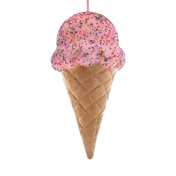 Pink Ice Cream Cone Ornament
