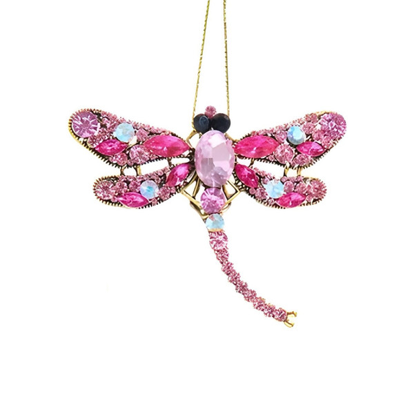 Pink Jeweled Dragonfly Clip Ornament