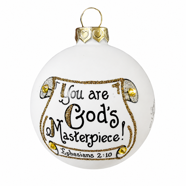 Heart Gifts Ephesians 2:10 Glass Ornament