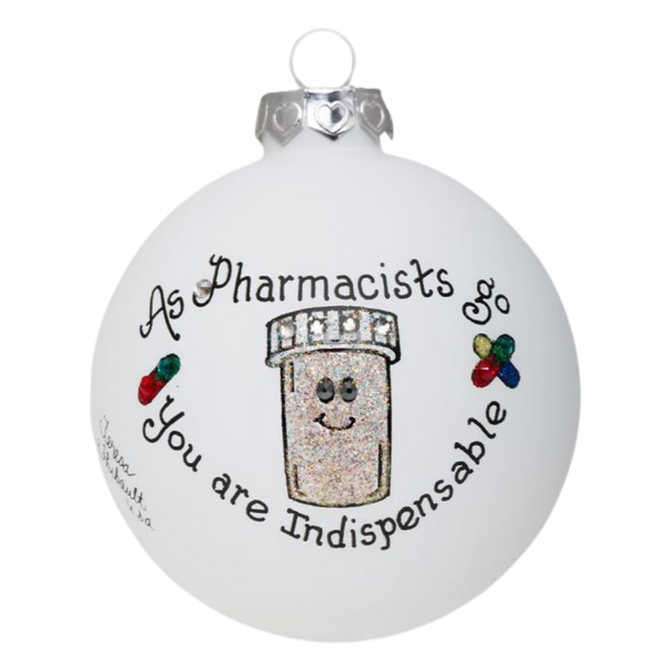 Heart Gifts Pharmacist Glass Ornament