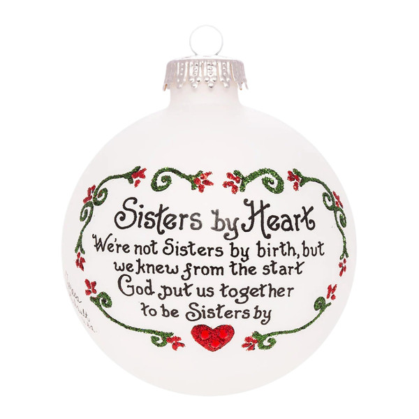 Heart Gifts Sisters by Heart Glass Ornament