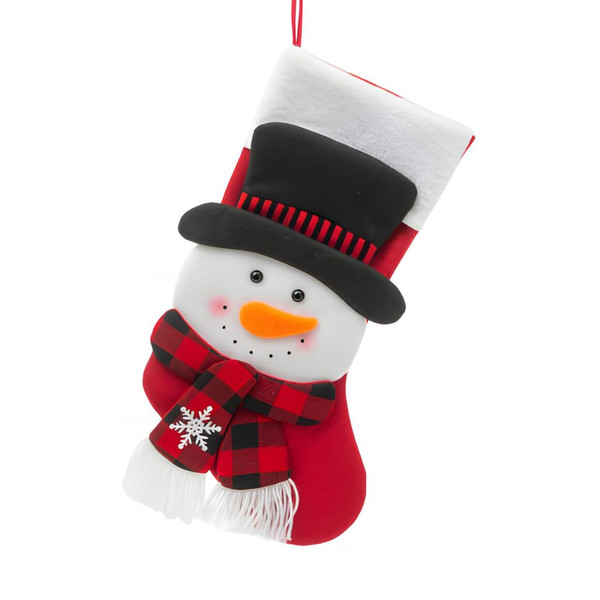 Snowman with Hat and Scarf Holiday Stocking